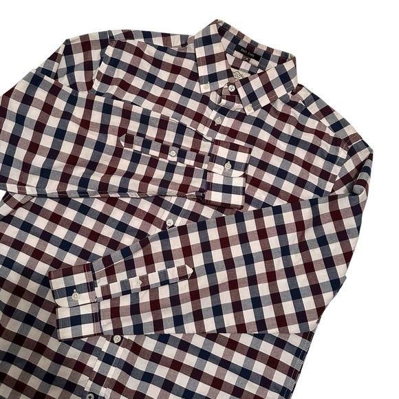 St Johns Bay Plaid Button-down Shirt Mens Medium Multicolor Long Sleeves - Picture 1 of 16